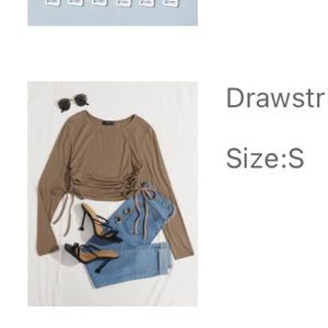 Drawstring Side Solid Tee